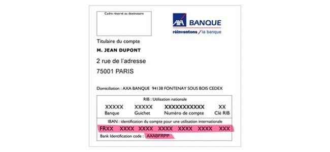 Relevé d'identité bancaire