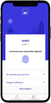 smartphone avec appli axa banque ouverte