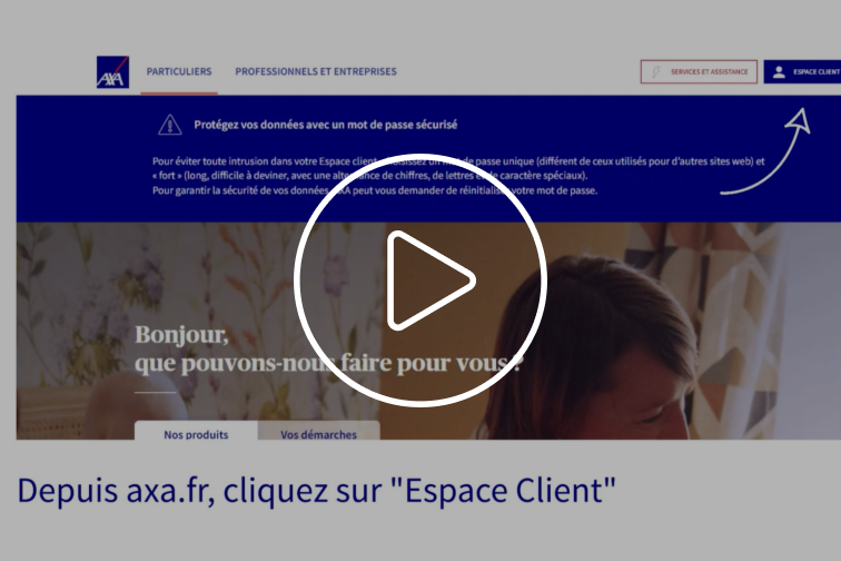 Connexion à l'Espace Client web : vidéo de l'étape 1 (ouverture d'une pop-in)