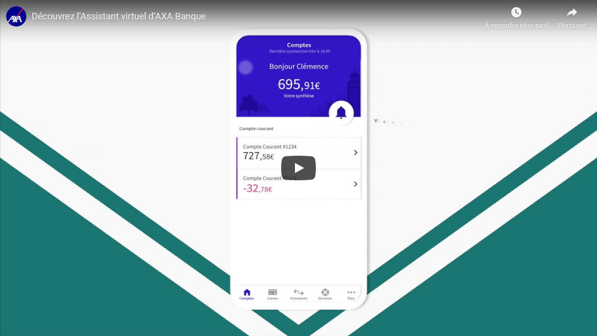 Lancer la vidéo de présentation de l'Assistant virtuel AXA Banque